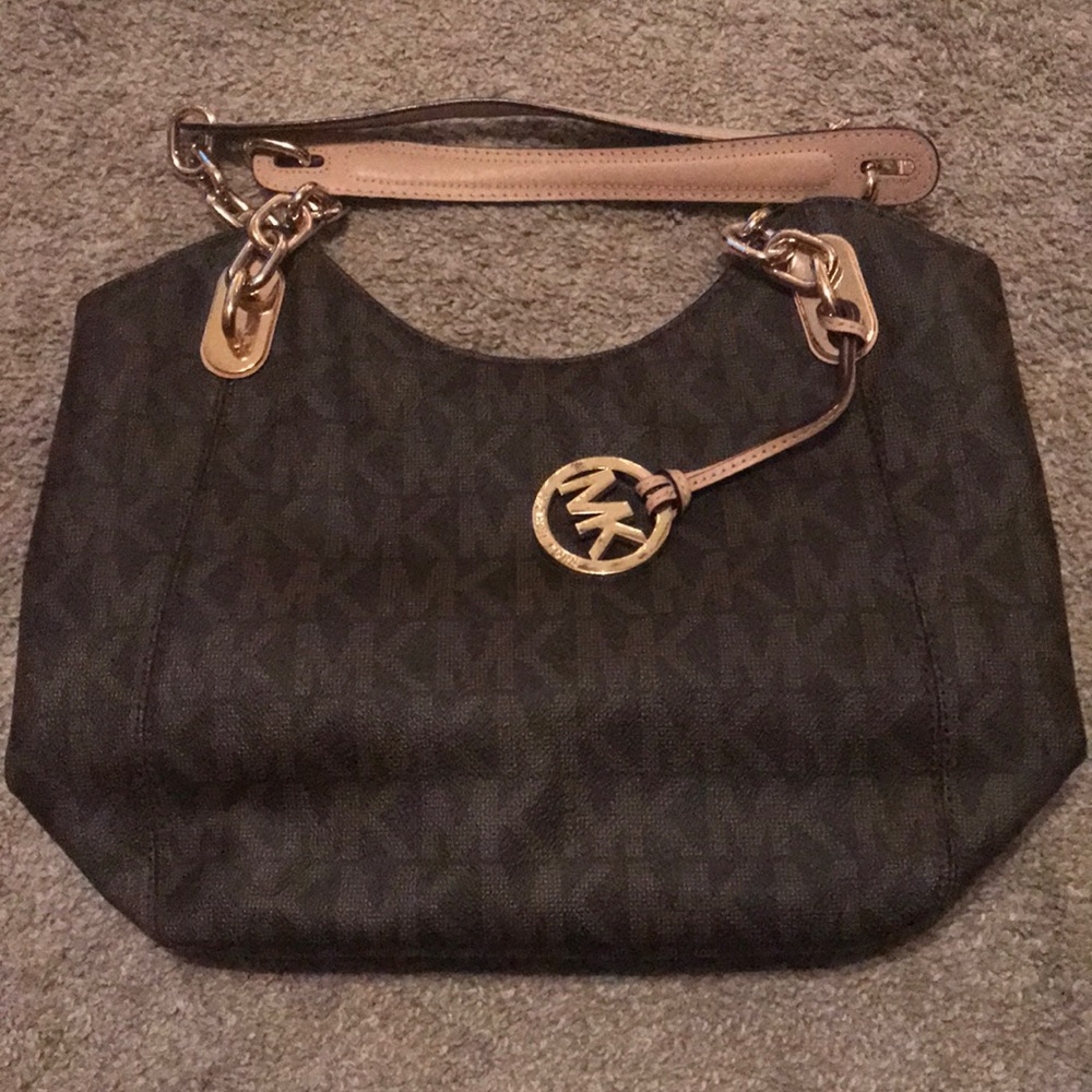 Brown leather Michael Kors handbag